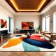 Handcrafted Color Block Abstract Modern Living Rug